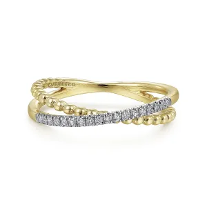 Beaded Pavé Diamond Ring