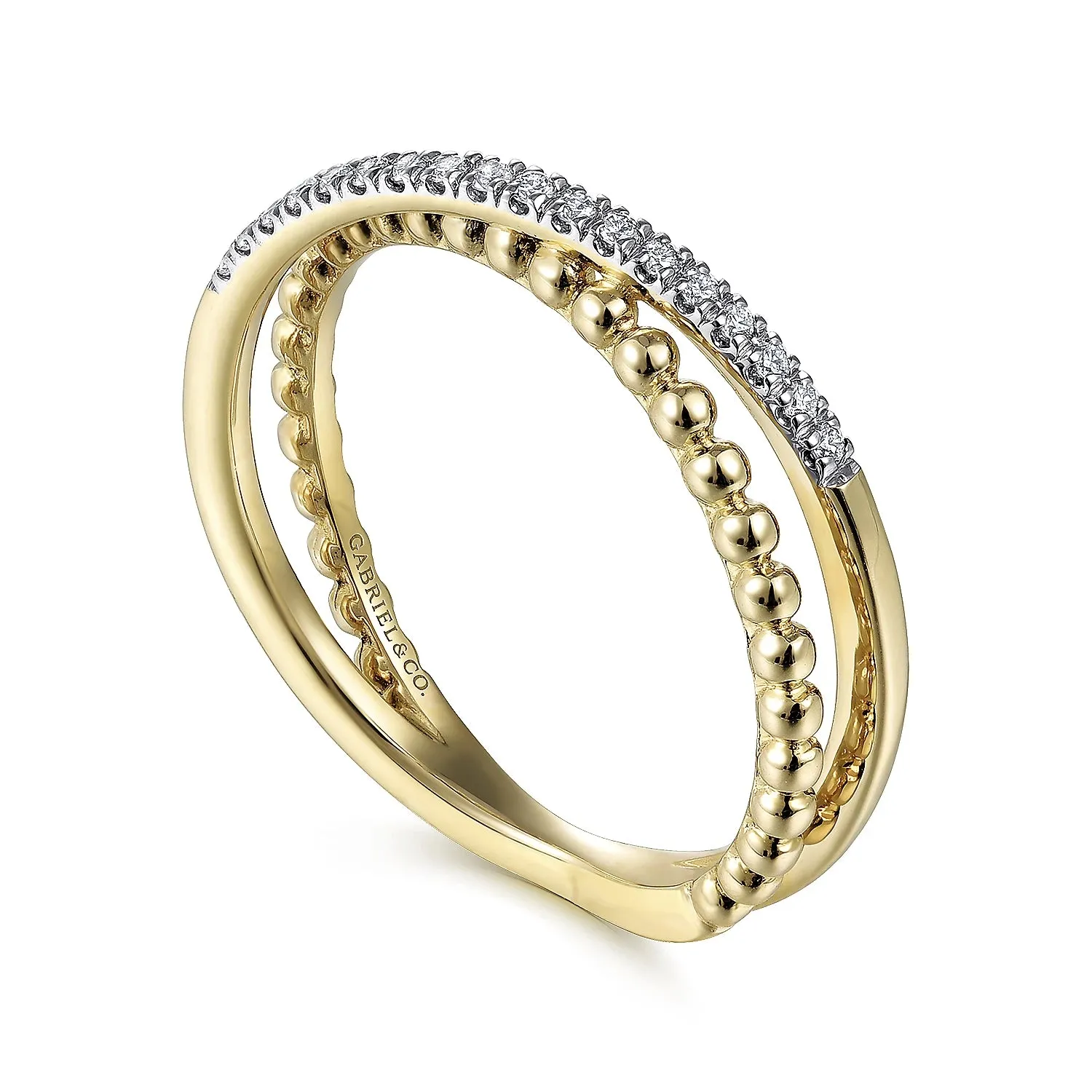 Beaded Pavé Diamond Ring