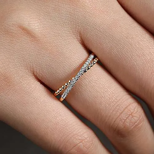 Beaded Pavé Diamond Ring