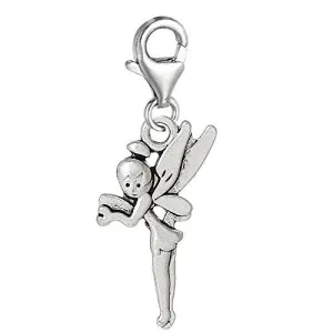 Beautiful Angel Butterfly Charm Clip On Pendant for European Charm Jewelry w/ Lobster Clasp