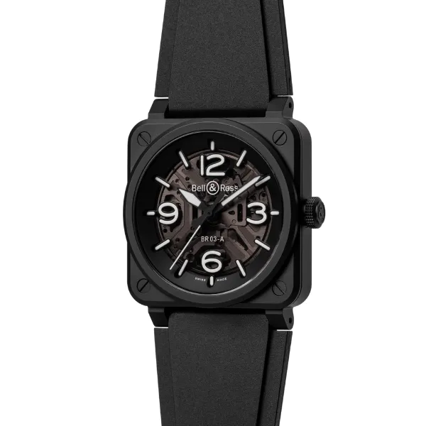 Bell & Ross BR-03 Skeleton Black Ceramic - BR03A-BL-SKCE/SRB