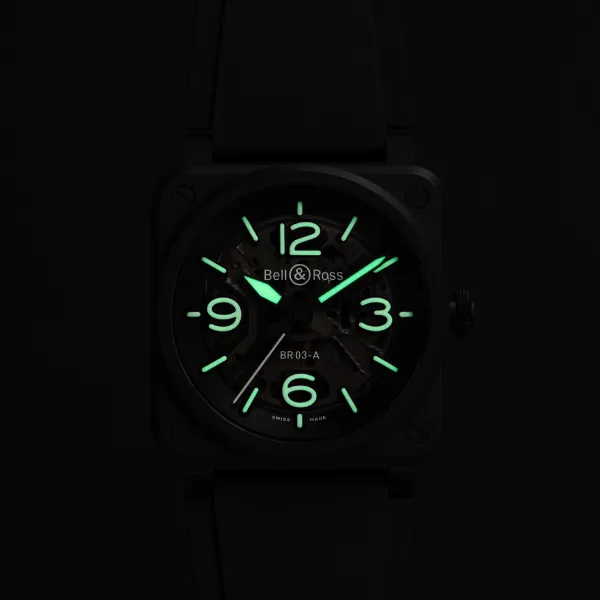 Bell & Ross BR-03 Skeleton Black Ceramic - BR03A-BL-SKCE/SRB