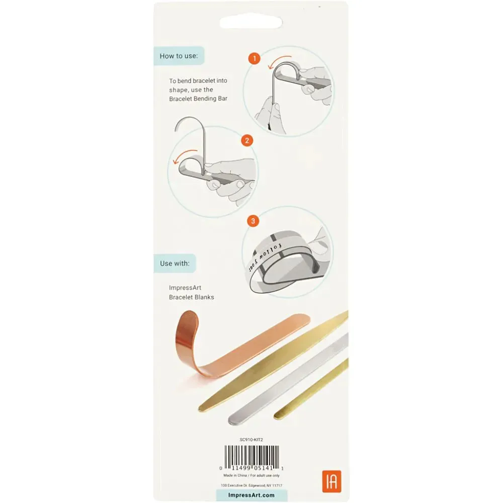 Bending Tool and Metal Bands for Bracelet Jewellery Making Rounded Ends Supplies