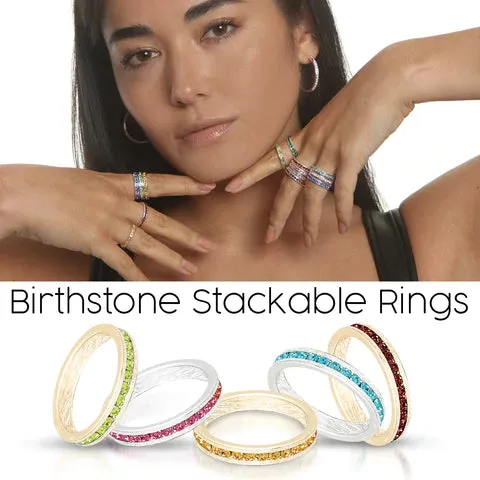 Birthstone Stackable Rings (White)