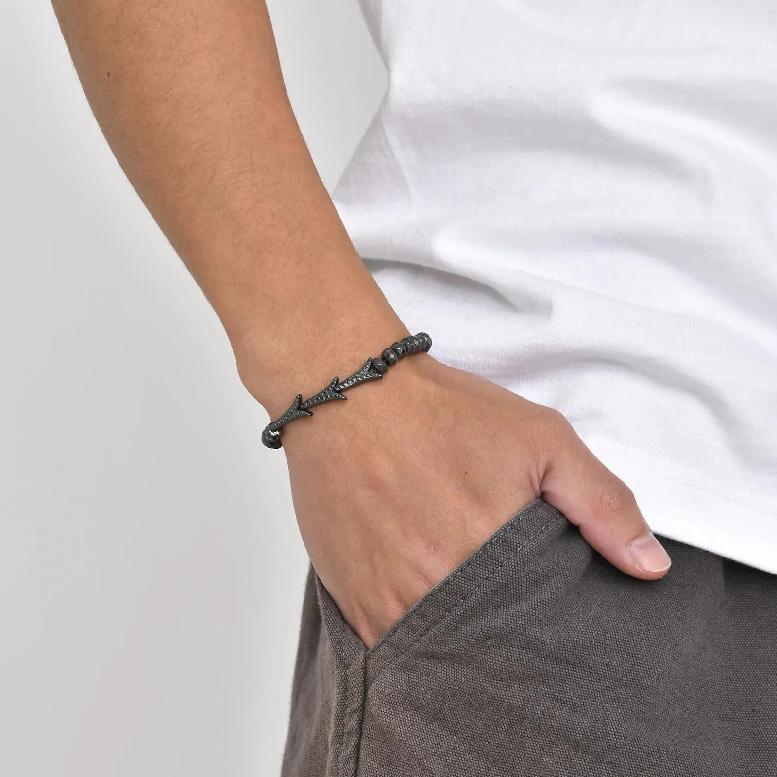 Black Hematite Bracelets for Men Boys