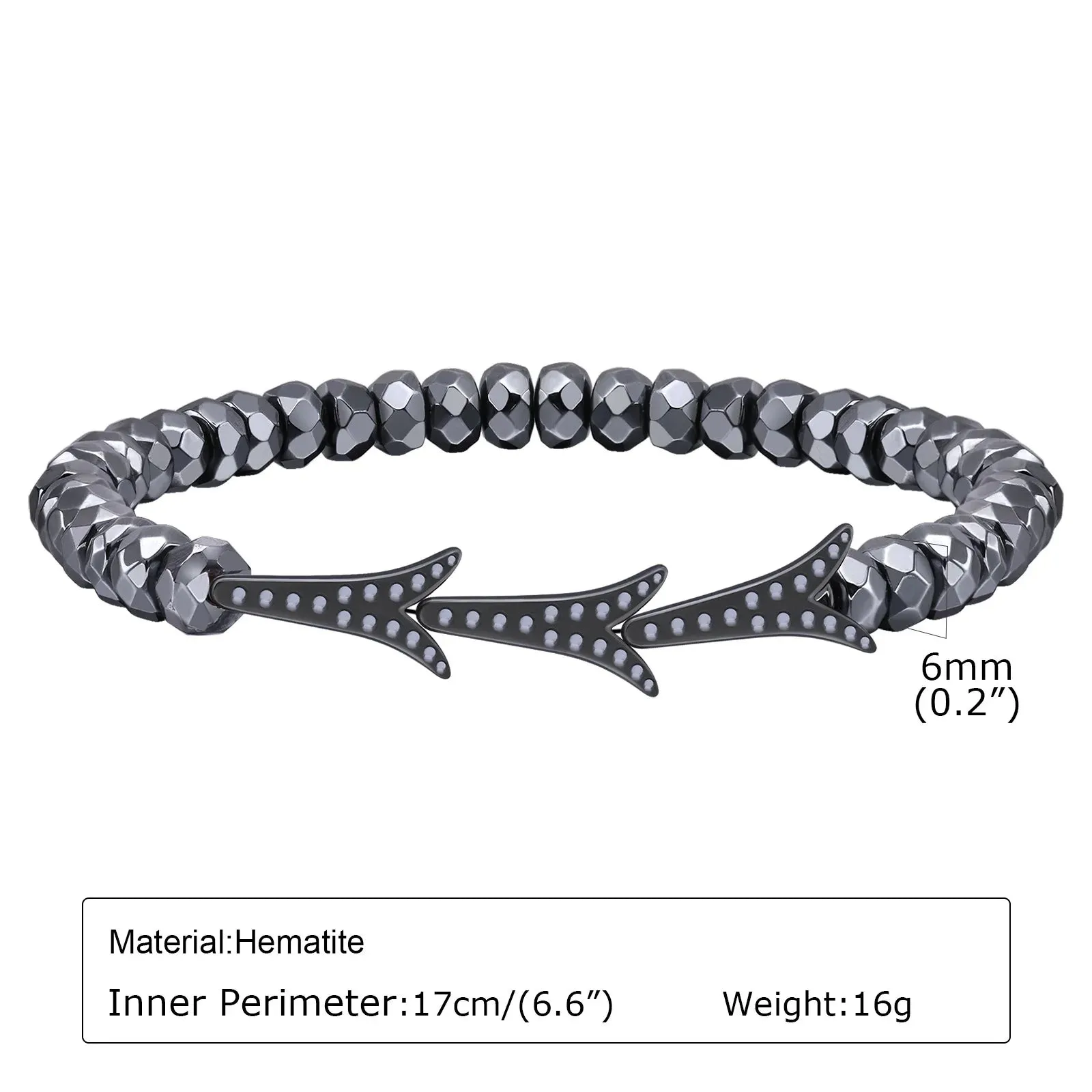 Black Hematite Bracelets for Men Boys