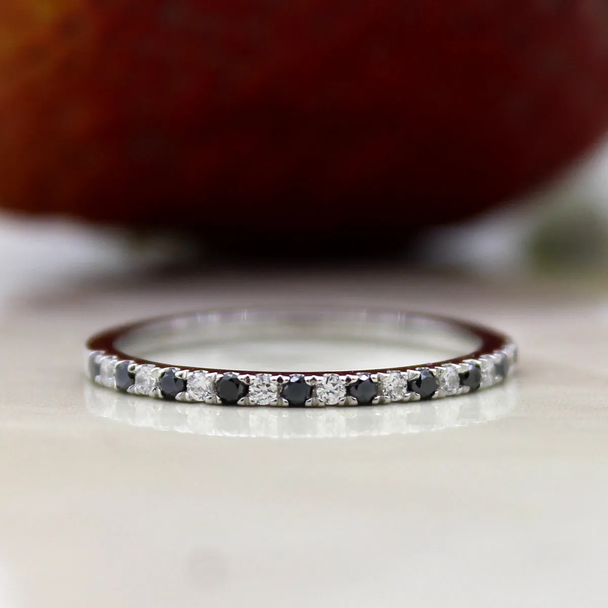 Black Moissanite Engagement/Wedding Stackable Band
