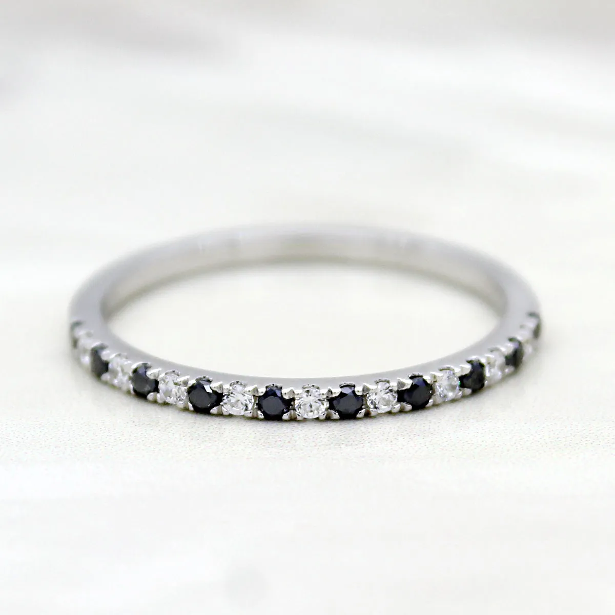 Black Moissanite Engagement/Wedding Stackable Band
