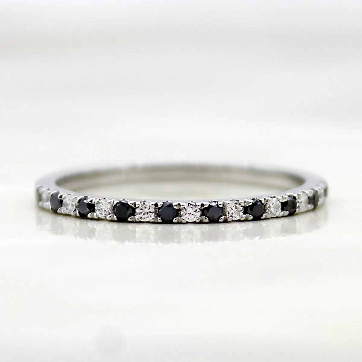 Black Moissanite Engagement/Wedding Stackable Band