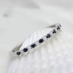 Black Moissanite Engagement/Wedding Stackable Band