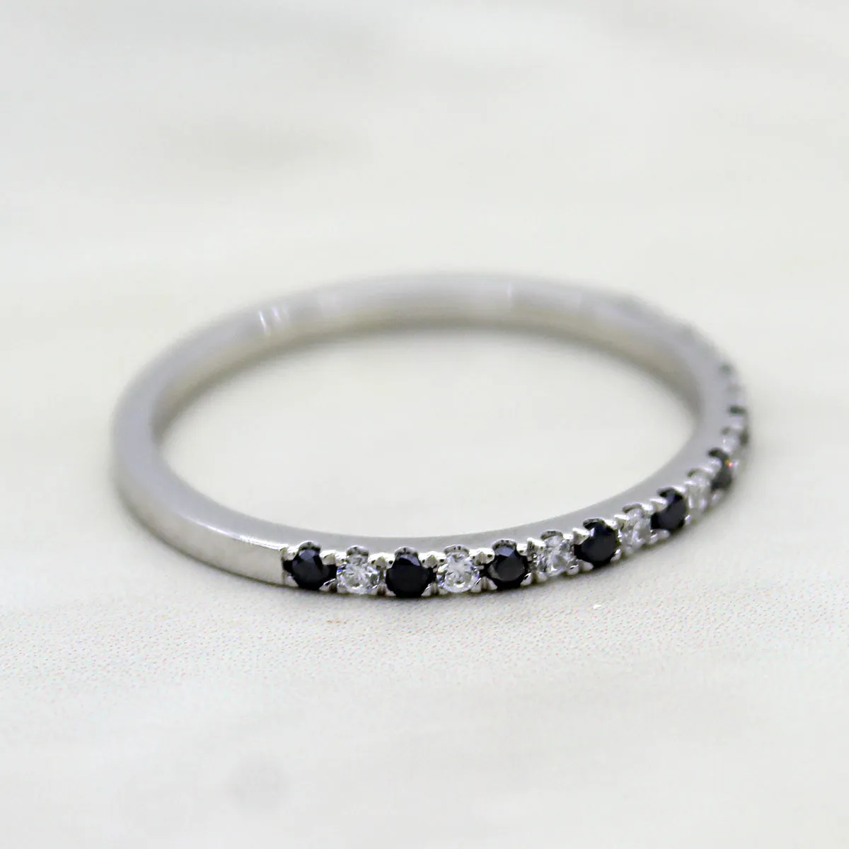 Black Moissanite Engagement/Wedding Stackable Band