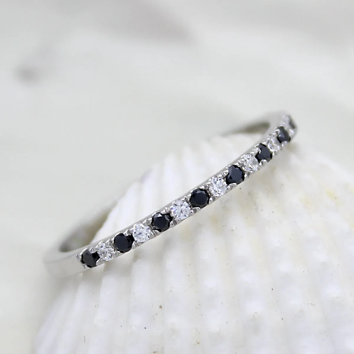 Black Moissanite Engagement/Wedding Stackable Band