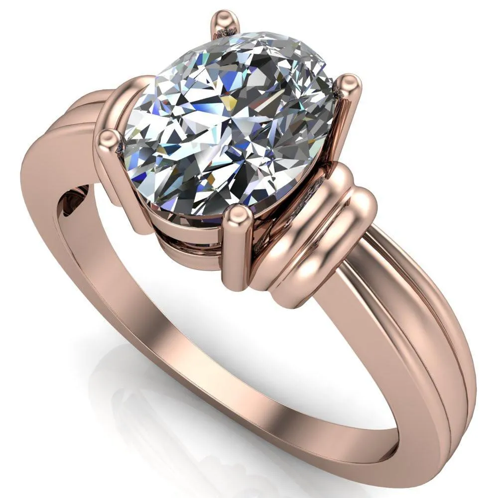 Blake Oval Center Stone 4 Prong Ring