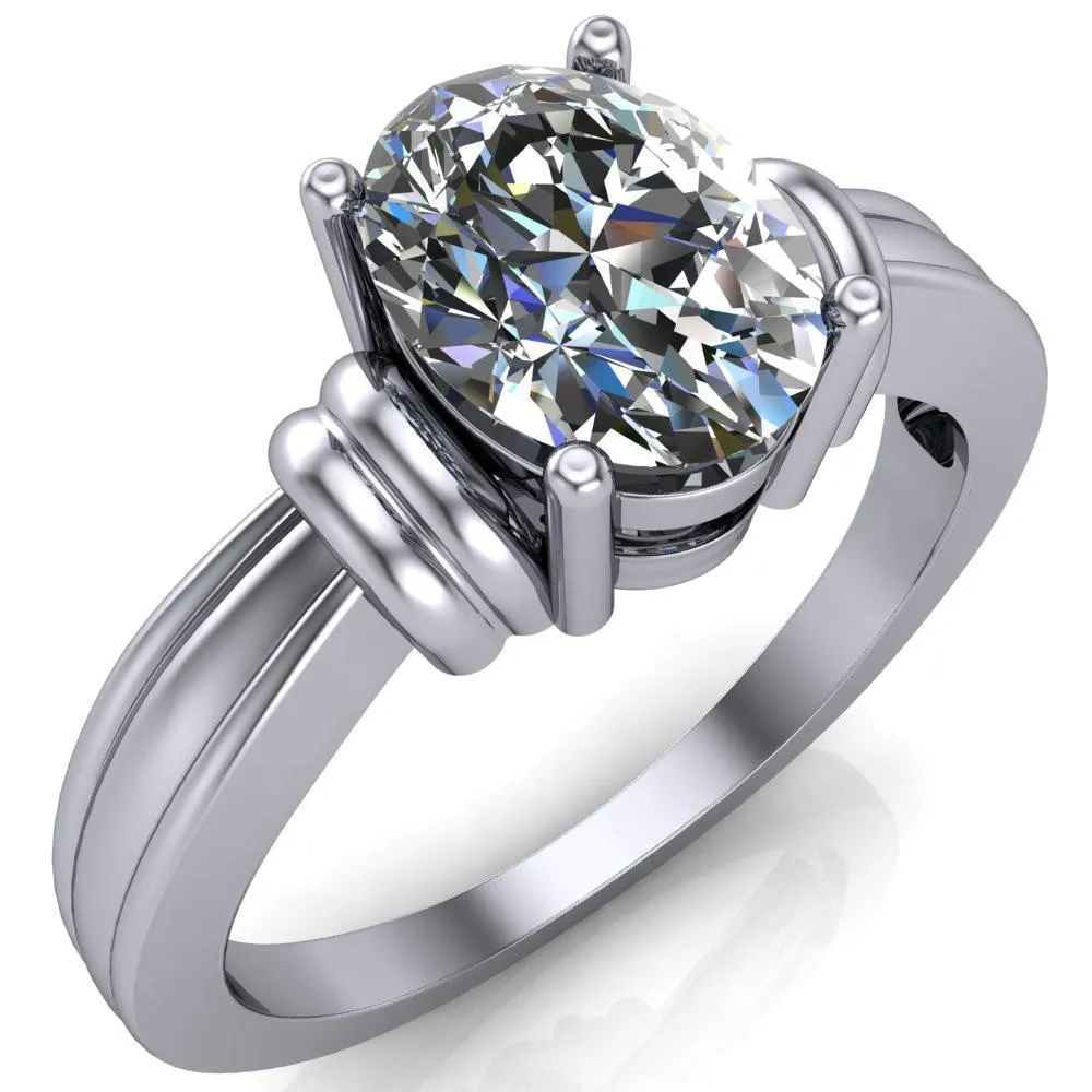 Blake Oval Center Stone 4 Prong Ring