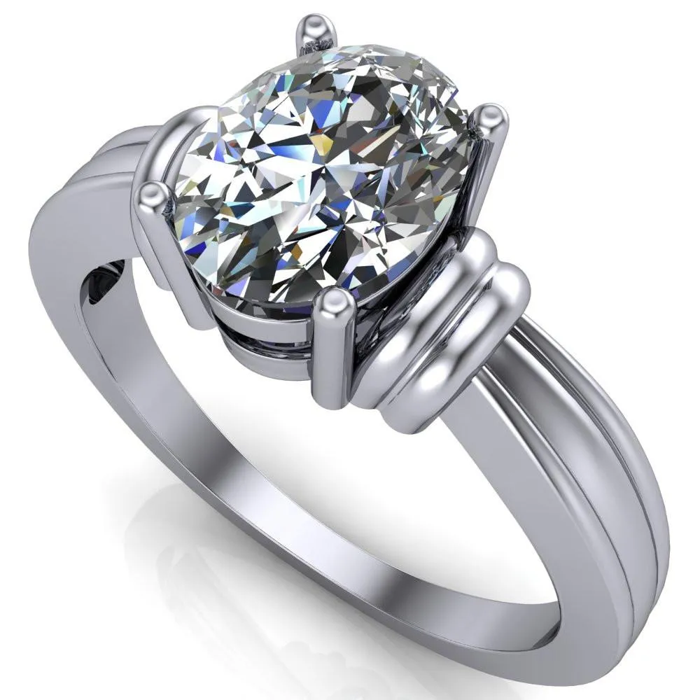 Blake Oval Center Stone 4 Prong Ring
