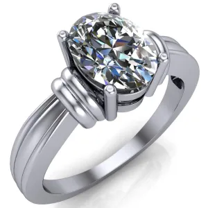 Blake Oval Center Stone 4 Prong Ring