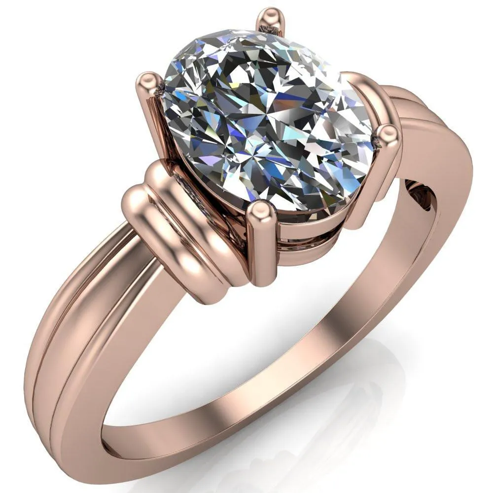 Blake Oval Center Stone 4 Prong Ring