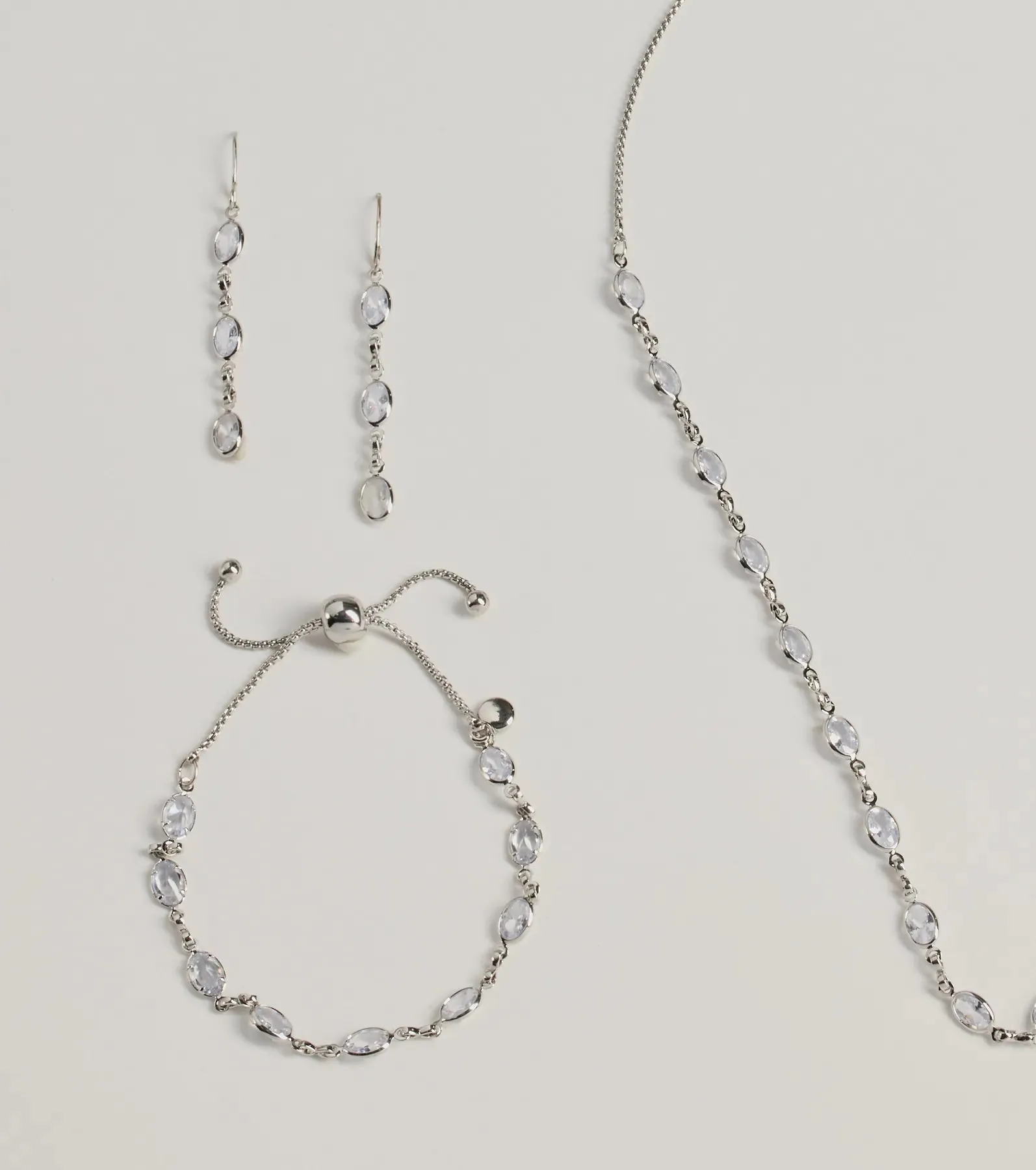 Bloom In Sparkles Necklace, Earrings, And Bracelet Set