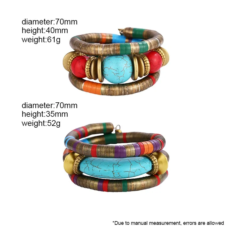 Boho Natural stone Snake Bangle  Bracelet