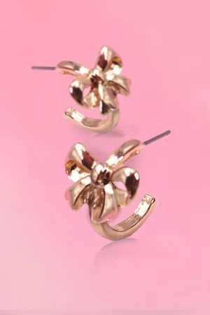 Bow Huggie Hoop Earrings