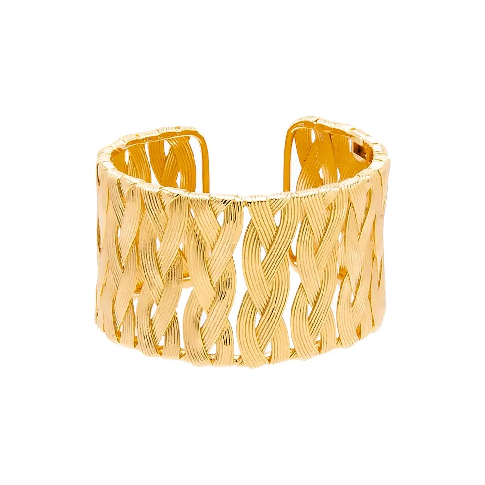 Braided Snake Chain Cuff Bangle