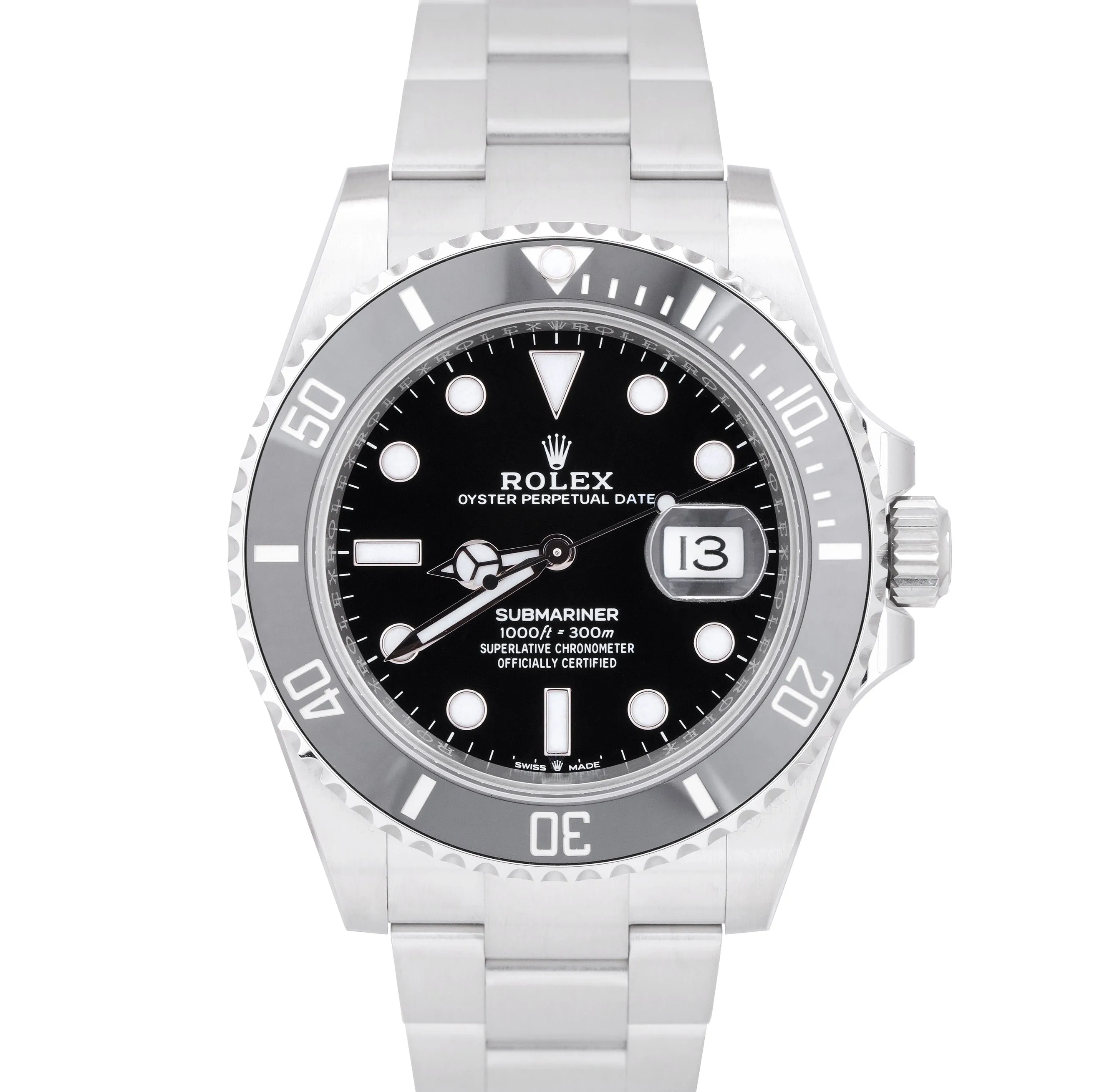 BRAND NEW 2021 CARD Rolex Submariner 41 Date Steel Black Ceramic Watch 126610 LN