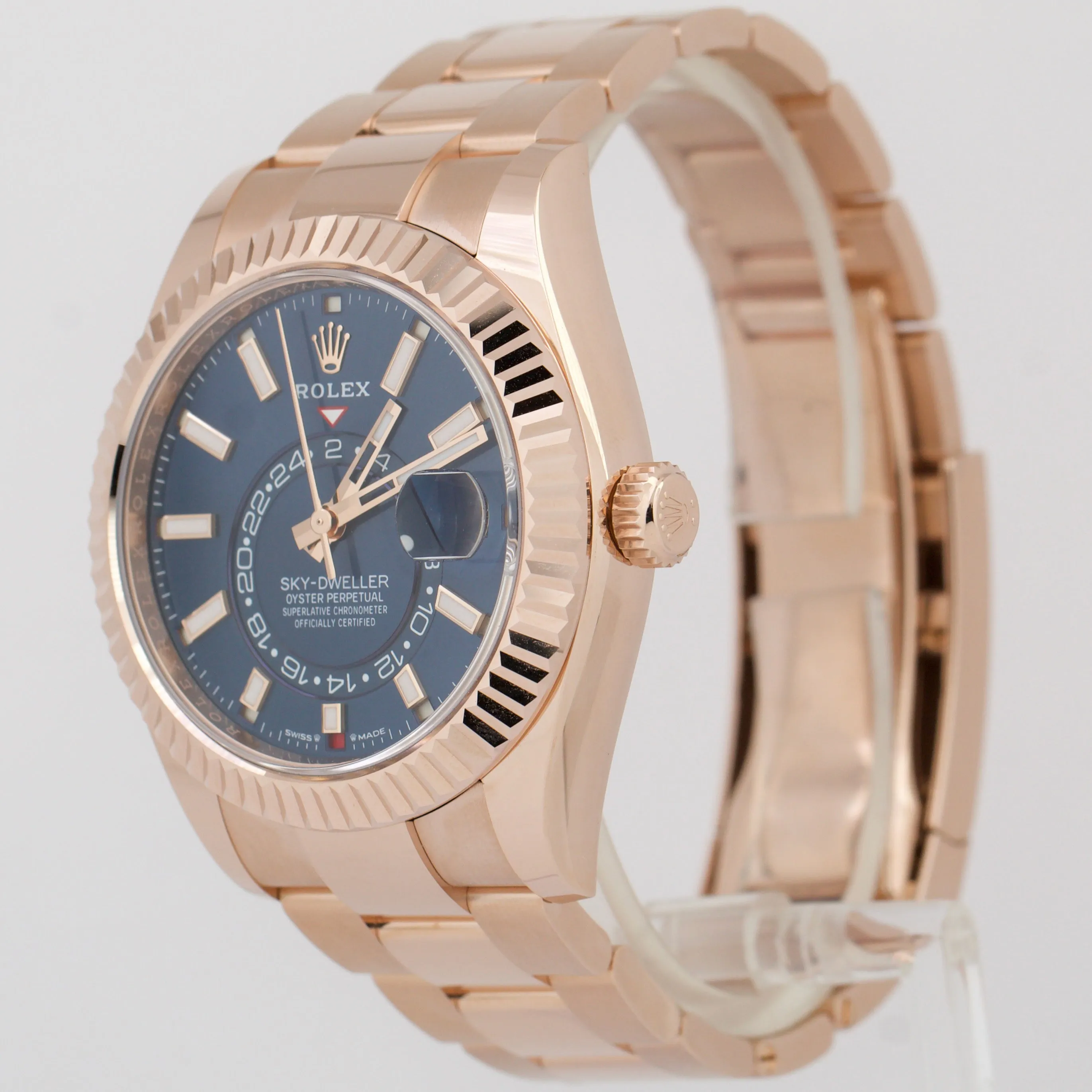 BRAND NEW PAPERS Rolex Sky-Dweller 18K ROSE GOLD Blue 42mm Watch 336935 BOX