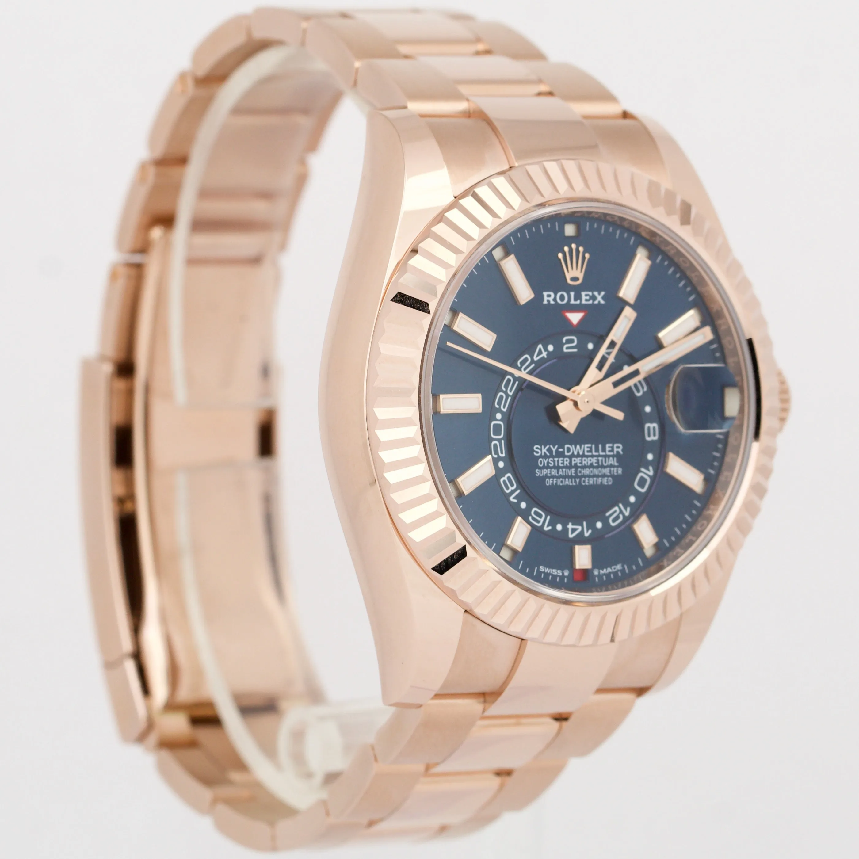 BRAND NEW PAPERS Rolex Sky-Dweller 18K ROSE GOLD Blue 42mm Watch 336935 BOX