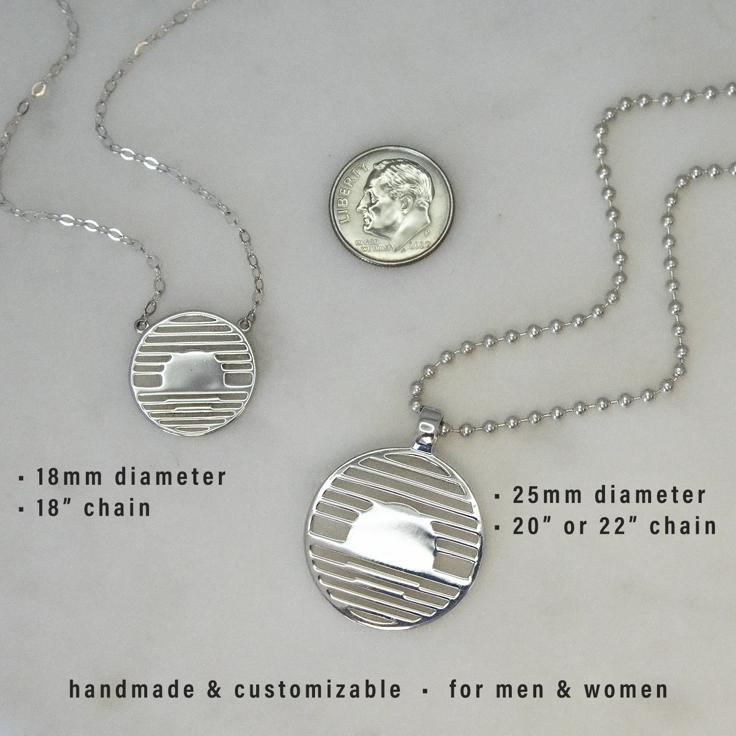 bravery 18mm   25mm necklace set • choose you