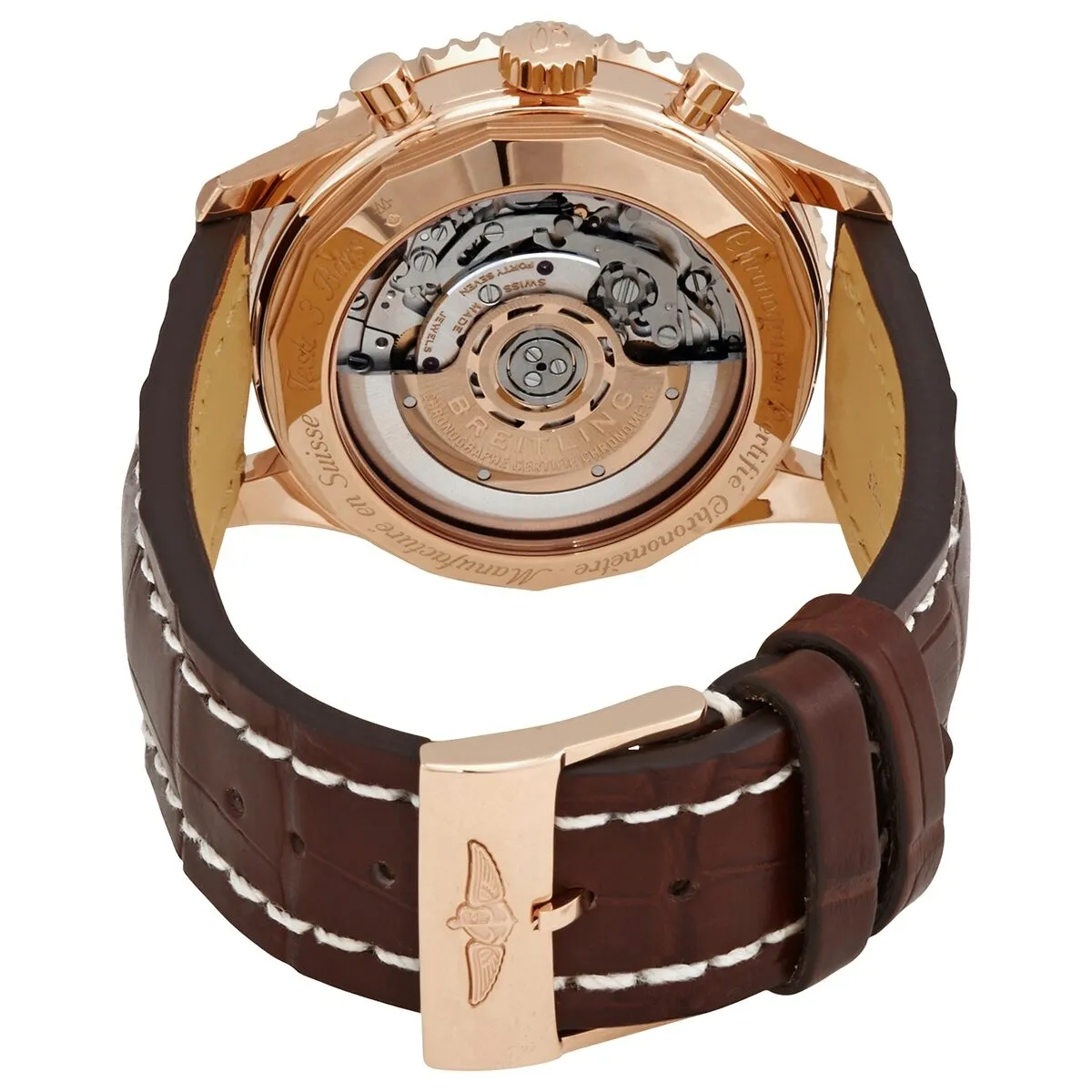 Breitling Navitimer 1 Chronograph Automatic Chronometer 18kt Rose Gold Blue Dial Men's Watch RB0121211C1P2