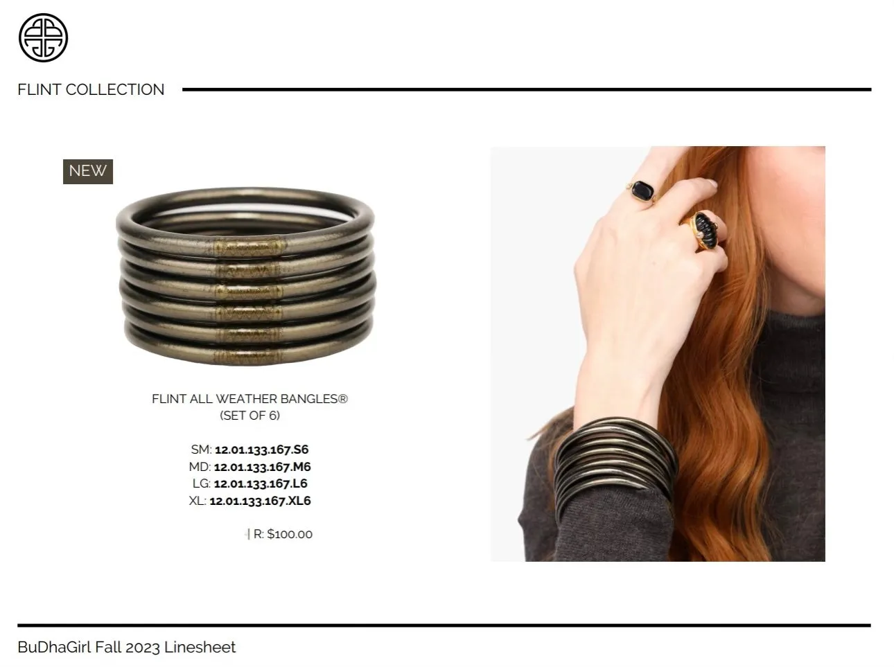 BuDhaGirl All Weather Bangles Flint (Set of 6)