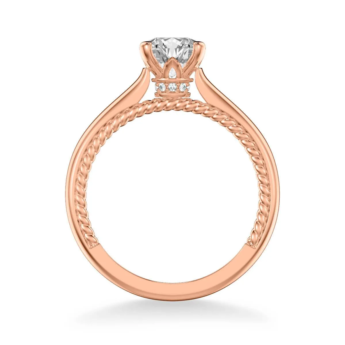 Cameron Contemporary Solitaire Rope Diamond Engagement Ring