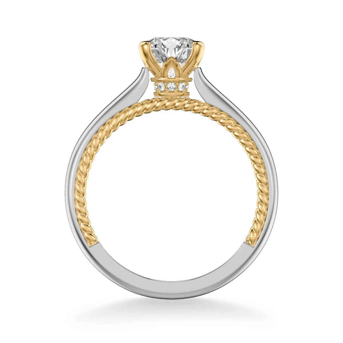Cameron Contemporary Solitaire Rope Diamond Engagement Ring