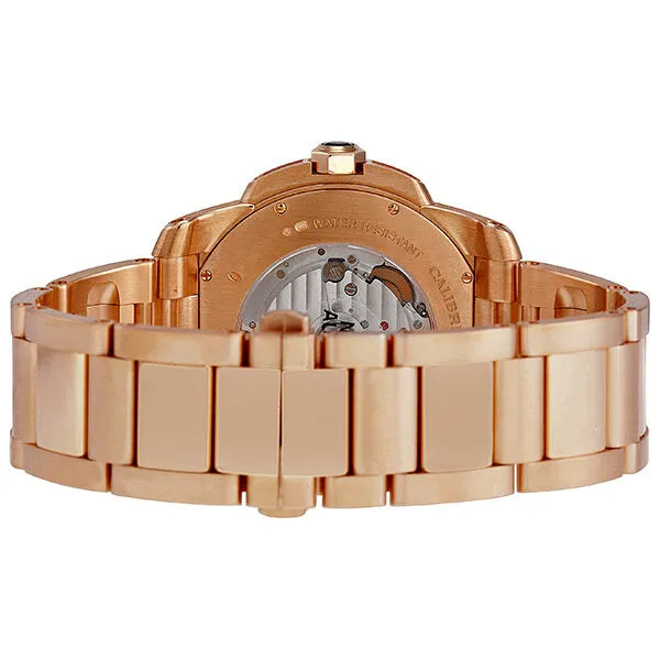 Cartier Calibre de Cartier Silver Dial 18K Rose Gold Automatic Men's Watch W7100018