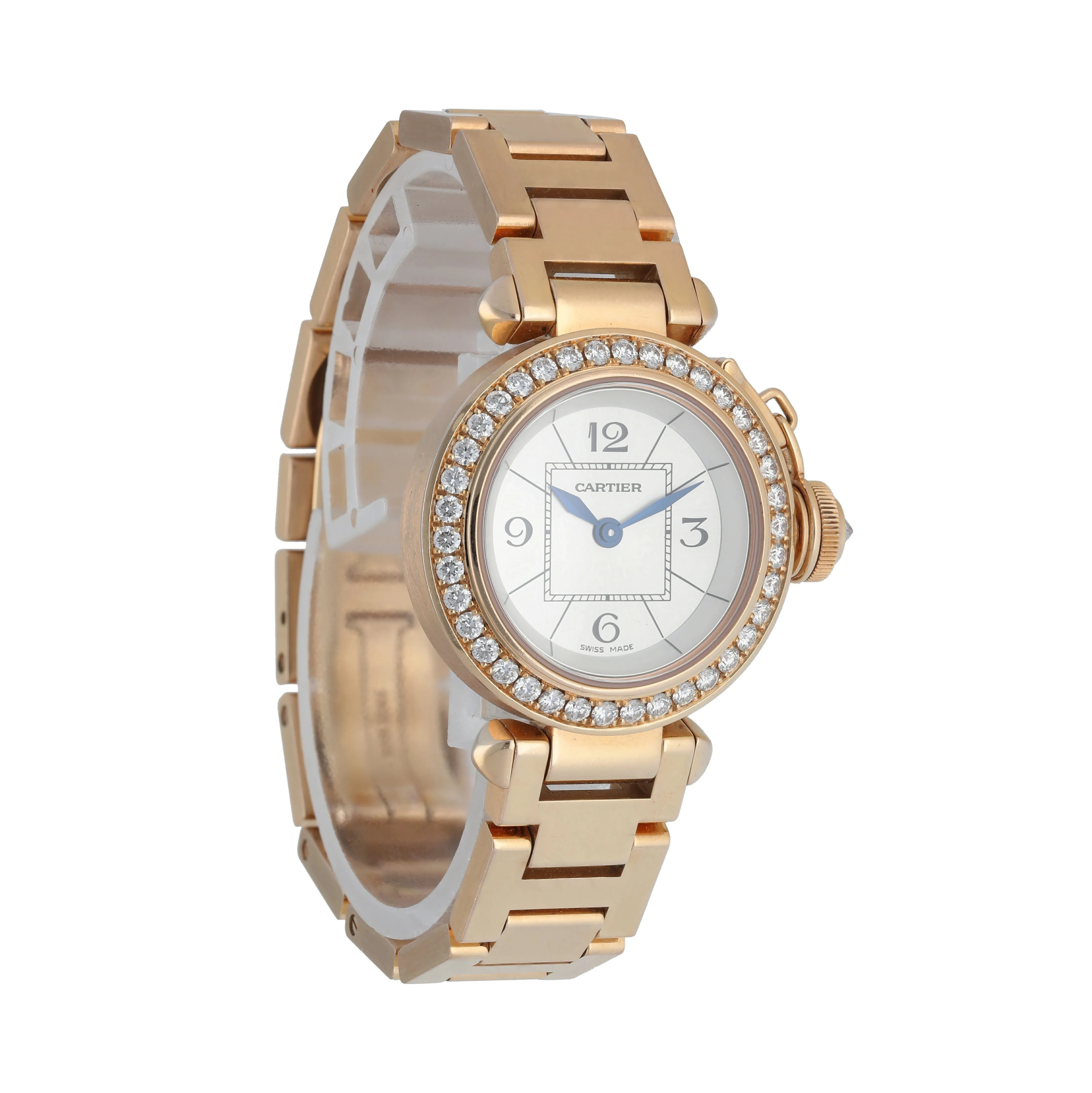 Cartier Pasha 3133 Rose Gold Dimond Ladies Watch Box Papers