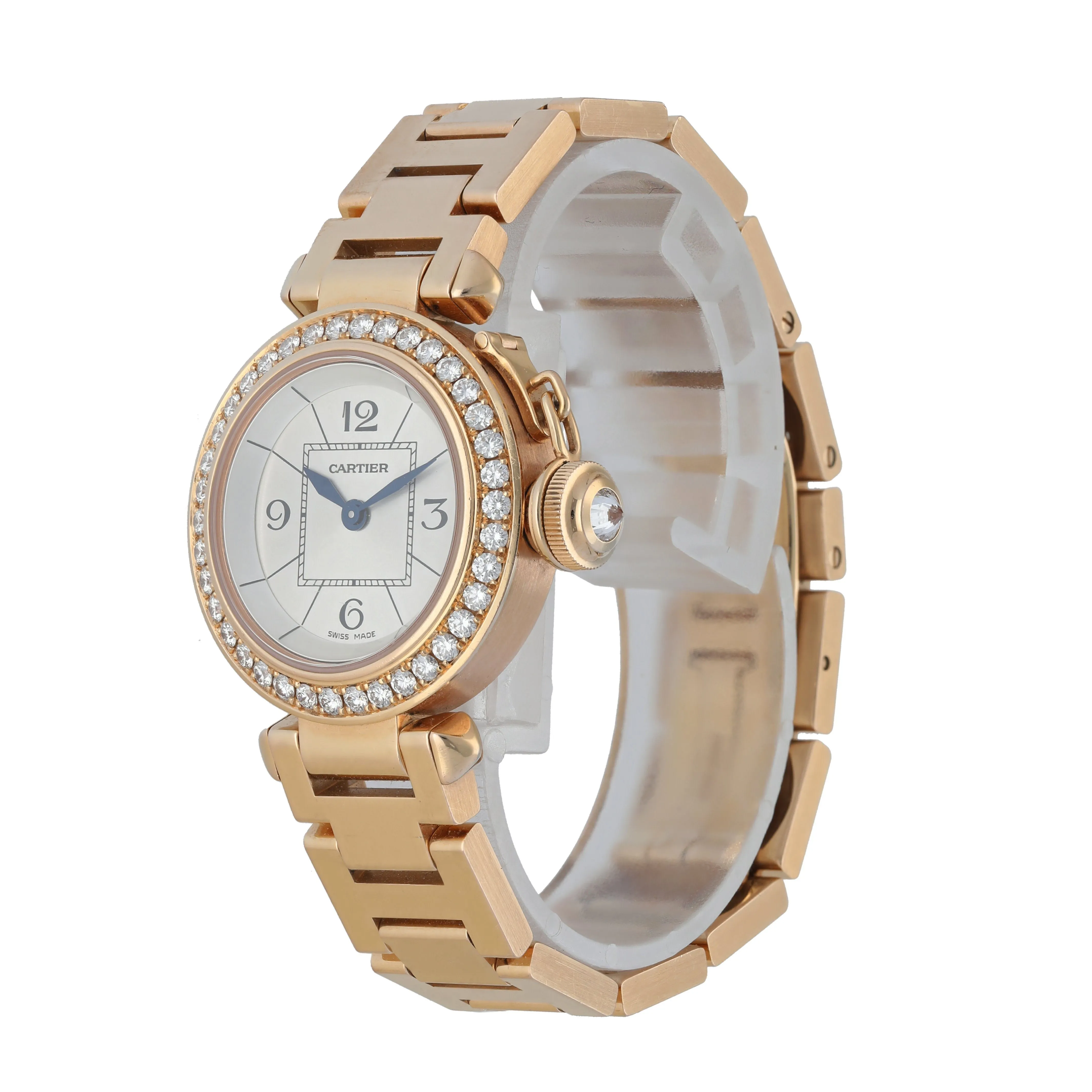 Cartier Pasha 3133 Rose Gold Dimond Ladies Watch Box Papers