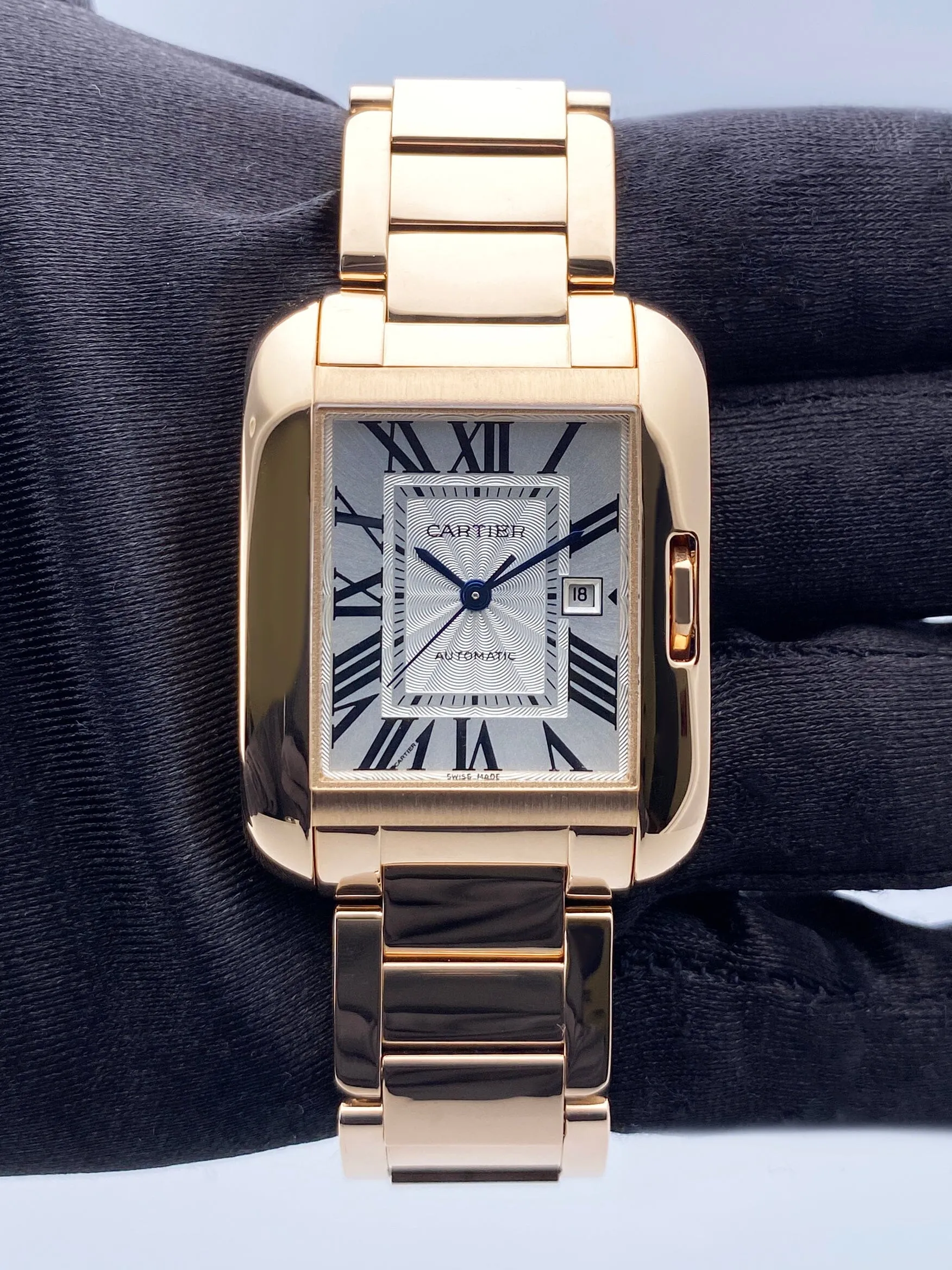 Cartier Tank Anglaise Midsize W5310003 18K Rose Gold Ladies Watch Box Papers