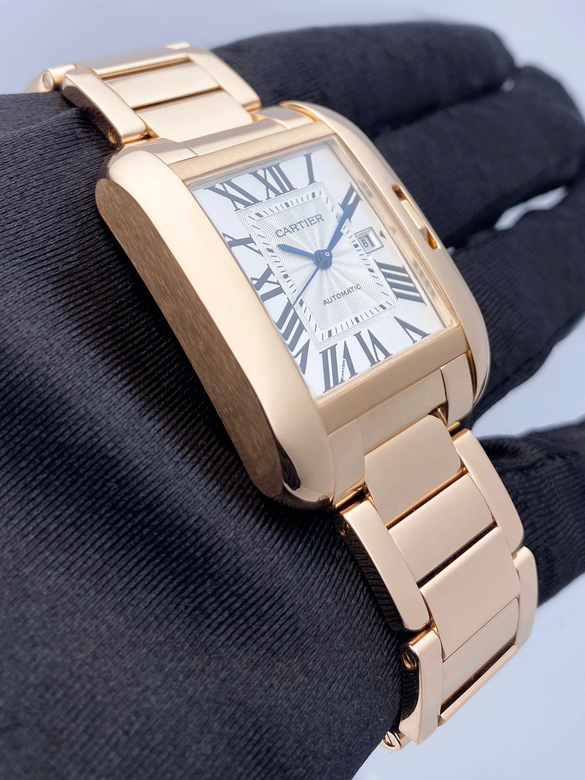Cartier Tank Anglaise Midsize W5310003 18K Rose Gold Ladies Watch Box Papers
