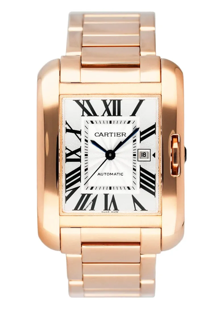 Cartier Tank Anglaise Midsize W5310003 18K Rose Gold Ladies Watch Box Papers