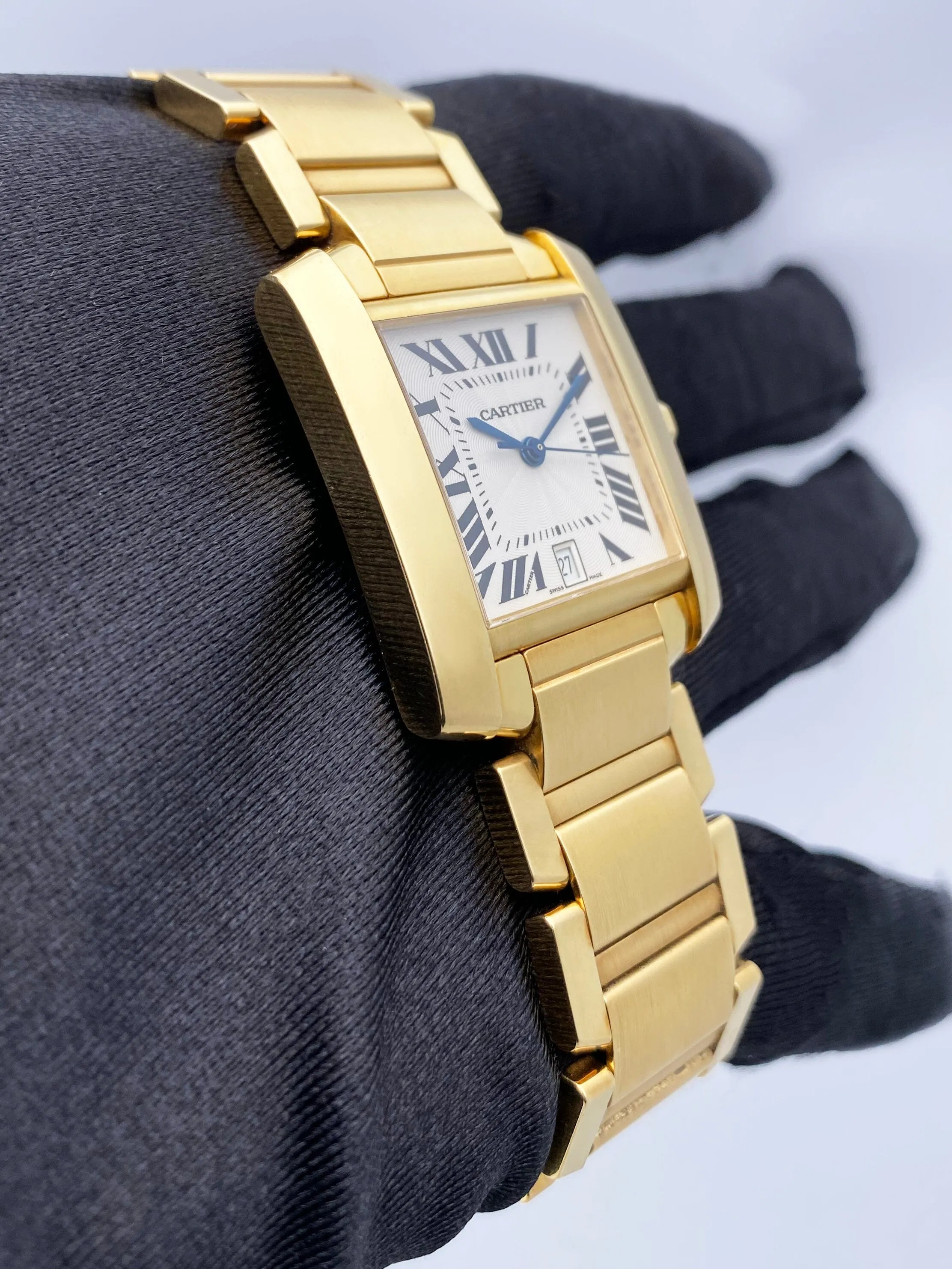 Cartier Tank Francaise W50001R2 18K Yellow Gold Mens Watch