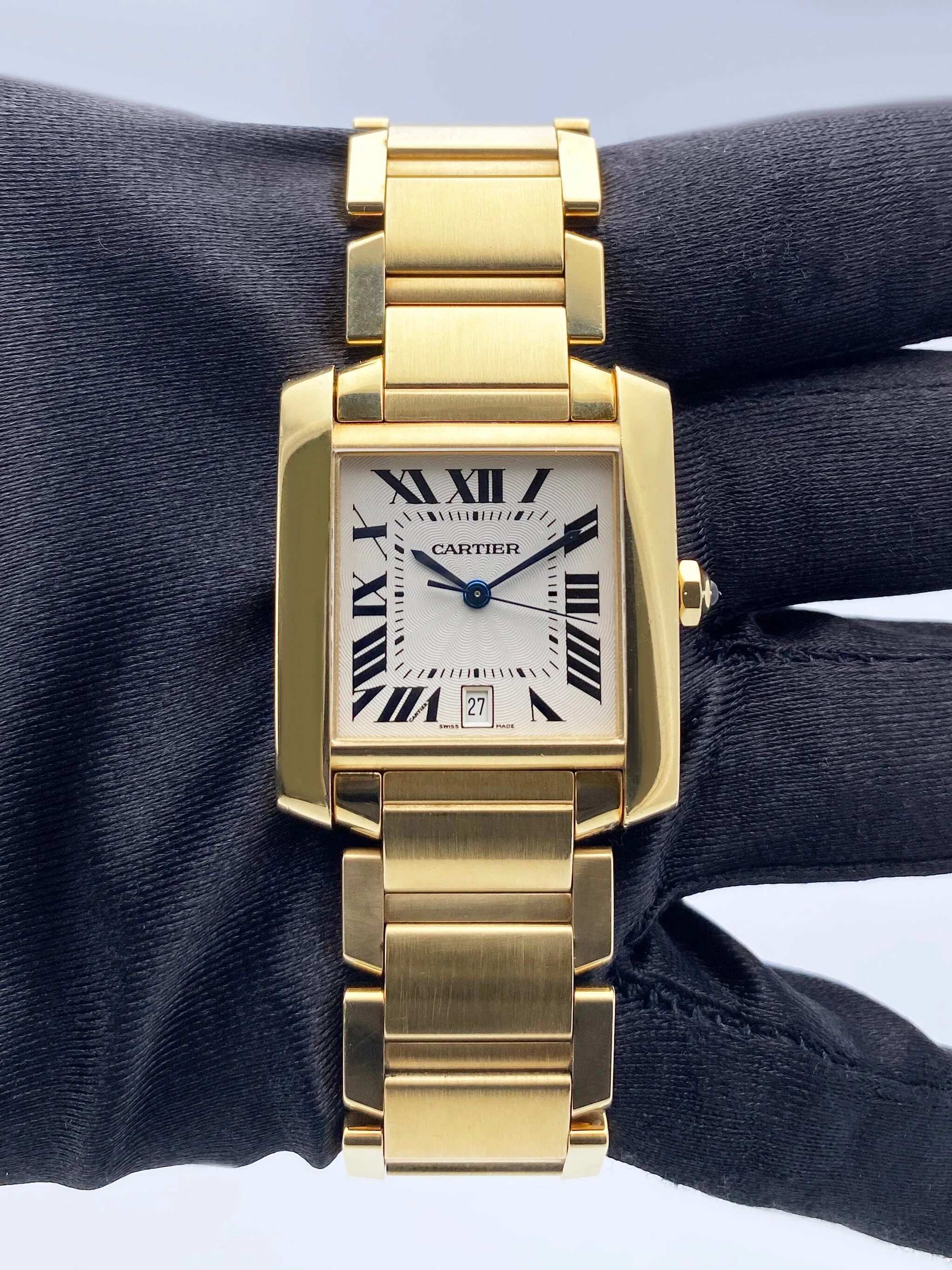 Cartier Tank Francaise W50001R2 18K Yellow Gold Mens Watch