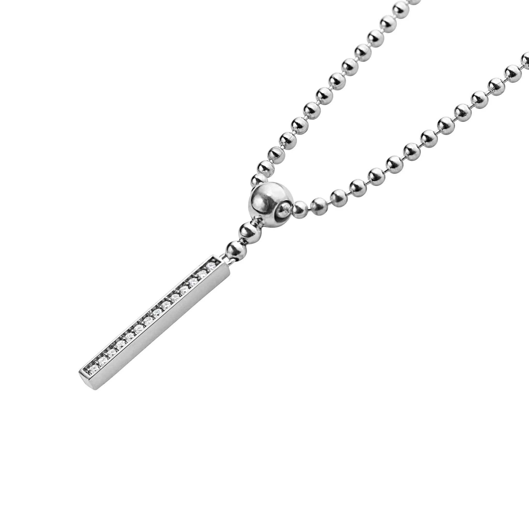 Caviar Spark Linear Diamond Pendant Necklace