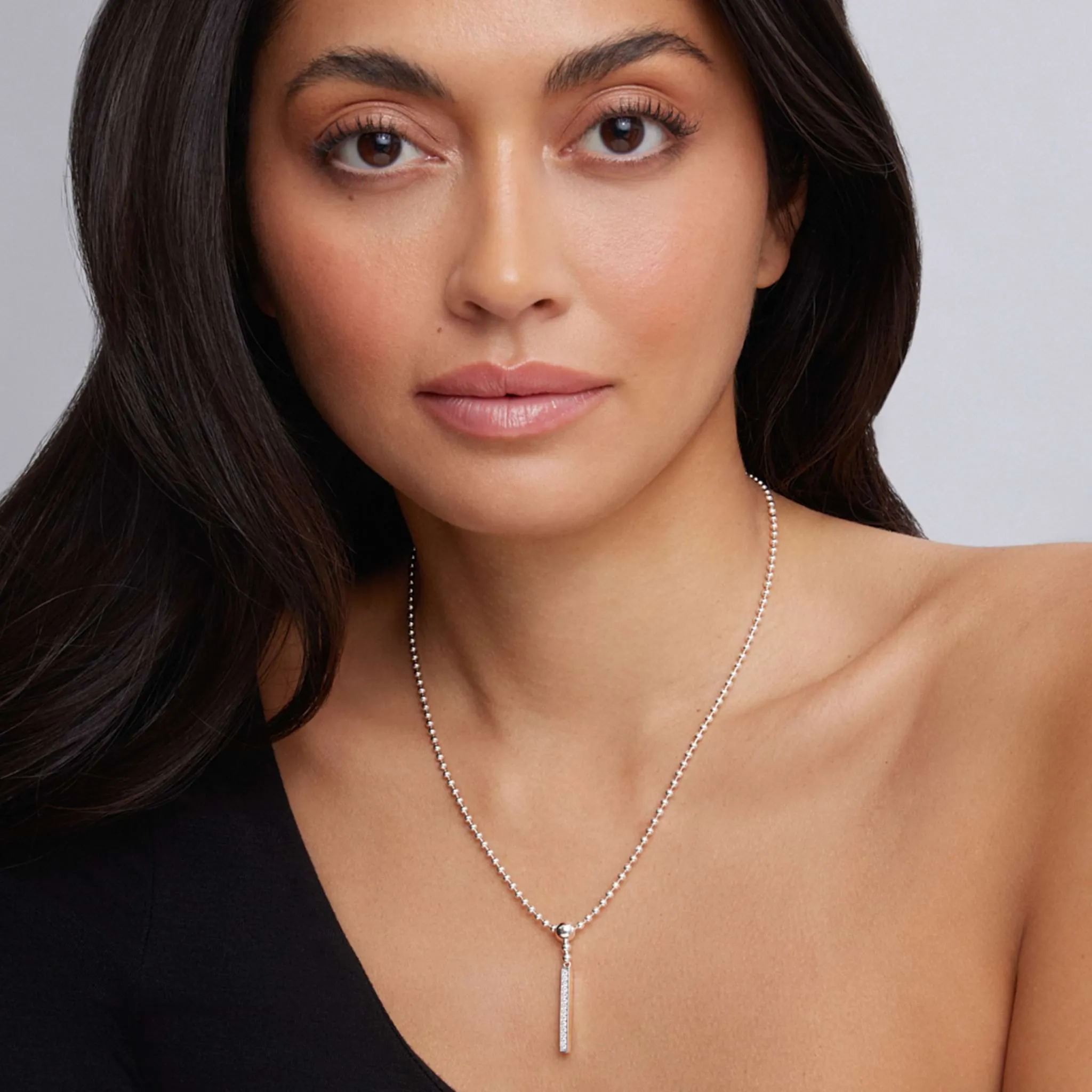 Caviar Spark Linear Diamond Pendant Necklace