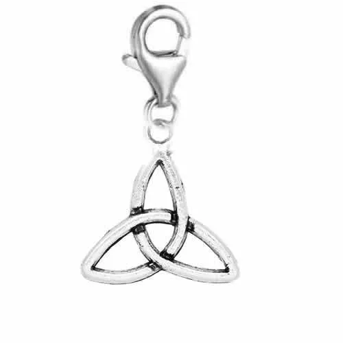 Celtic Knot Pendant for European Clip on Charm Jewelry w/ Lobster Clasp