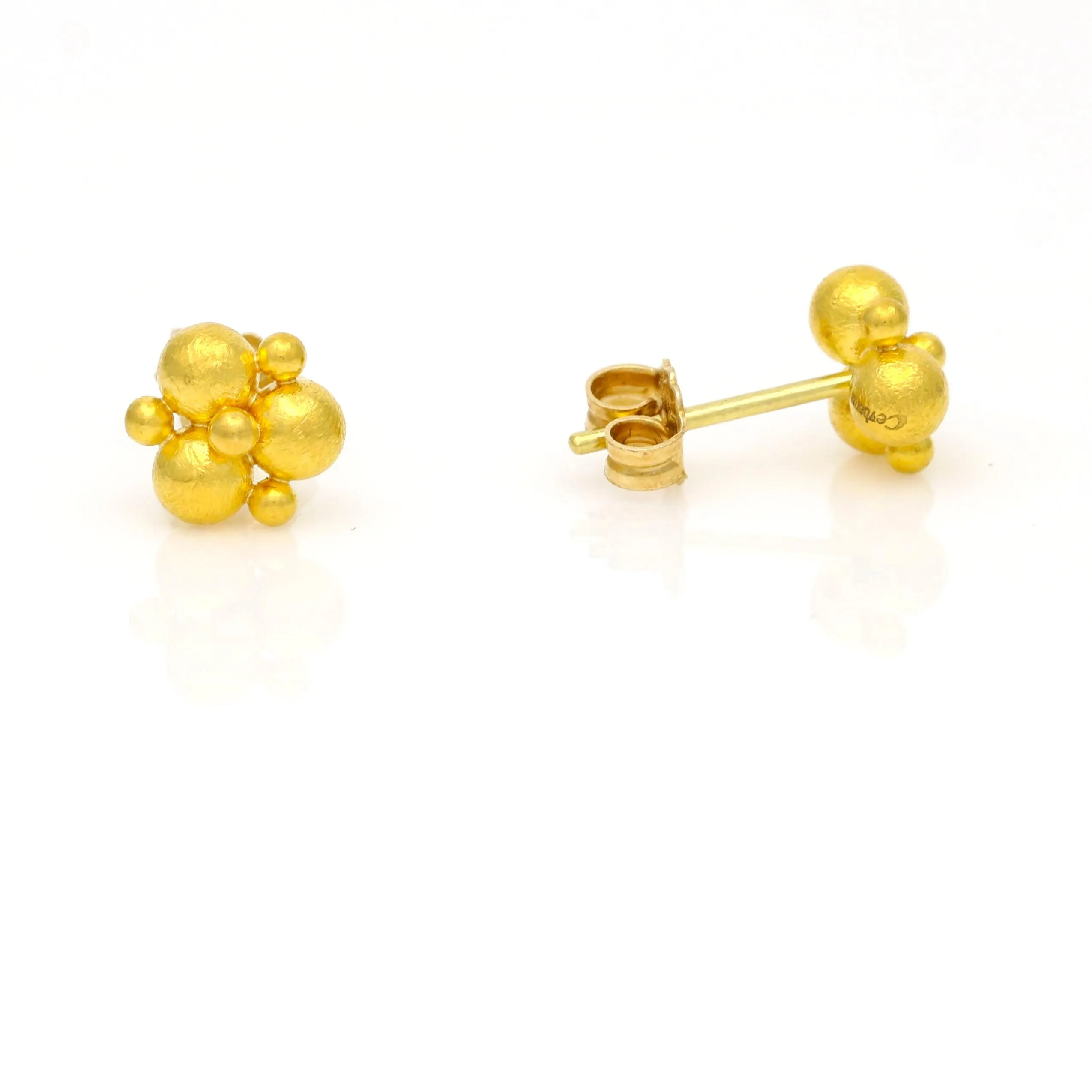 Cevherun 24k Gold Women's Stud Earrings