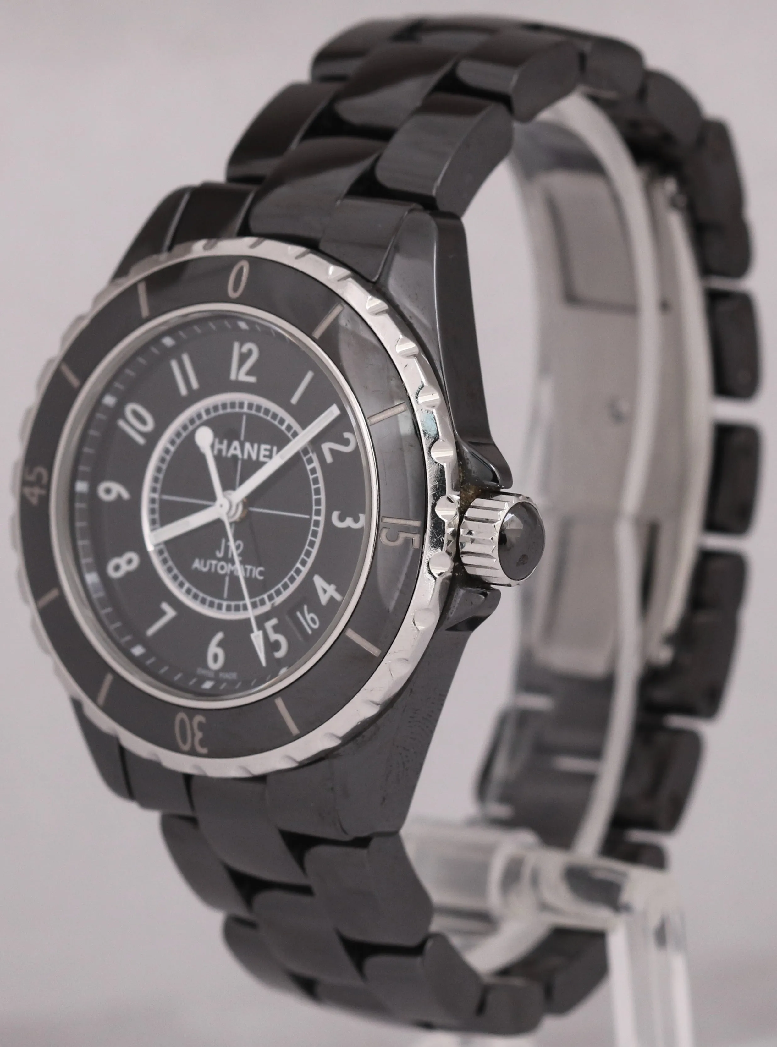 Chanel J12 INTENSE BLACK Ceramic Steel 38mm Automatic Arabic H5697 Watch BOX