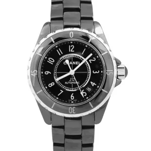 Chanel J12 INTENSE BLACK Ceramic Steel 38mm Automatic Arabic H5697 Watch BOX