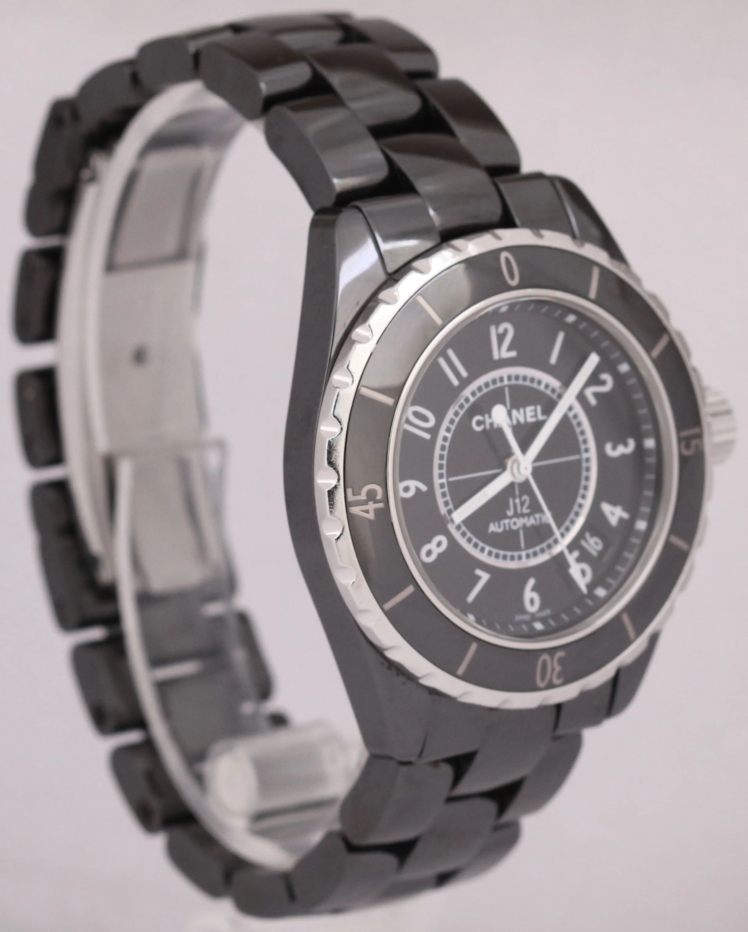 Chanel J12 INTENSE BLACK Ceramic Steel 38mm Automatic Arabic H5697 Watch BOX