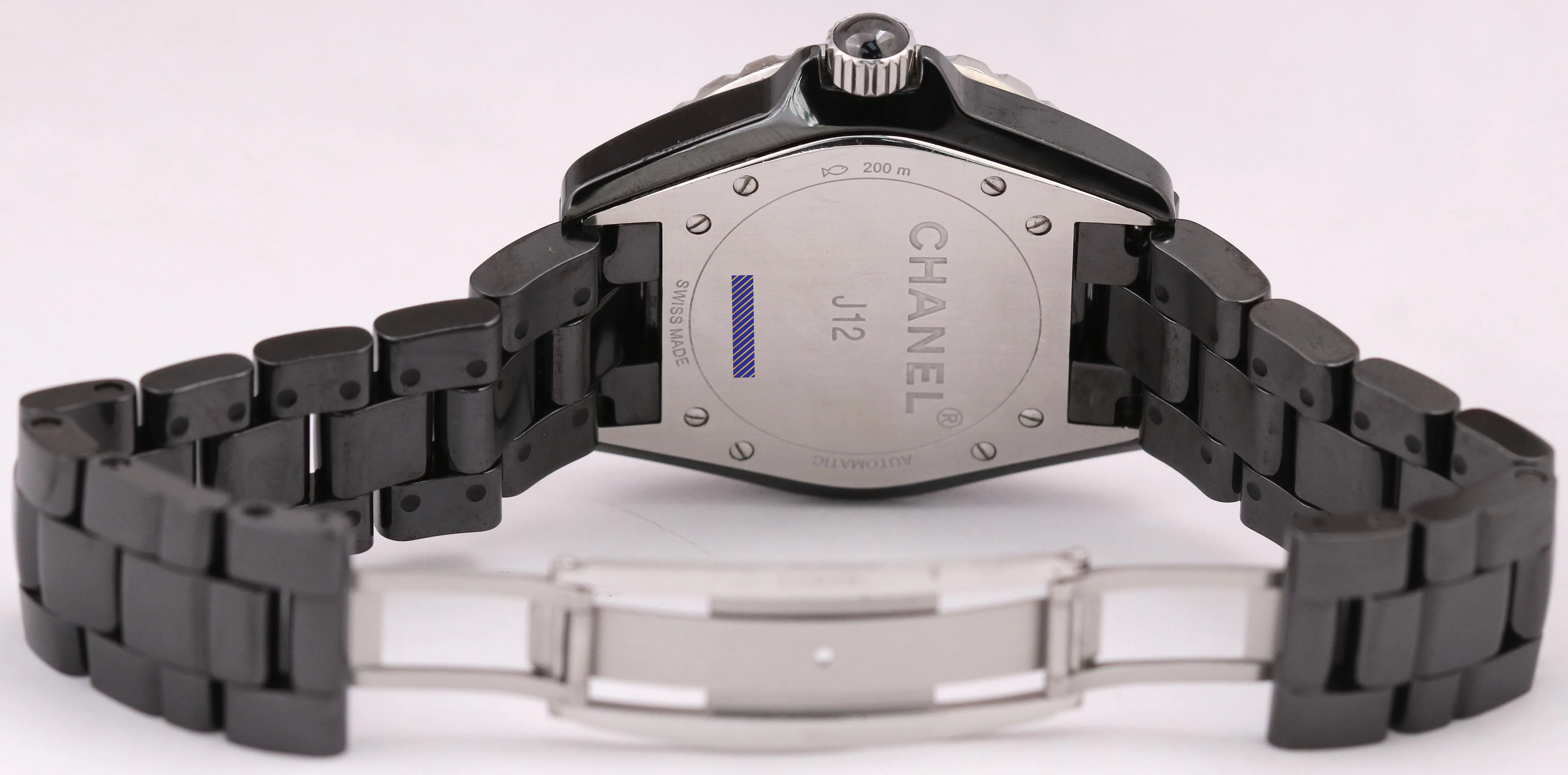 Chanel J12 INTENSE BLACK Ceramic Steel 38mm Automatic Arabic H5697 Watch BOX