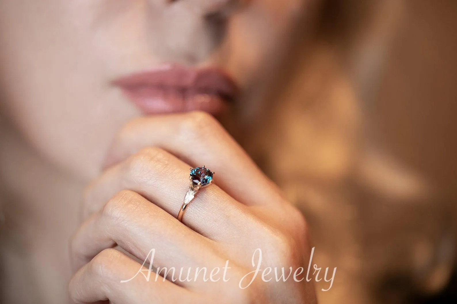 Chatham solitaire alexandrite engagement ring,  alexandrite engagement ring.